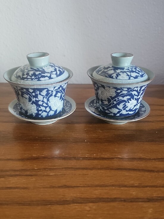China Qing Dynasty Other - Wan Yang Tang China Qing Dynasty Porcelain Tea Ceremony Cups Tote 3